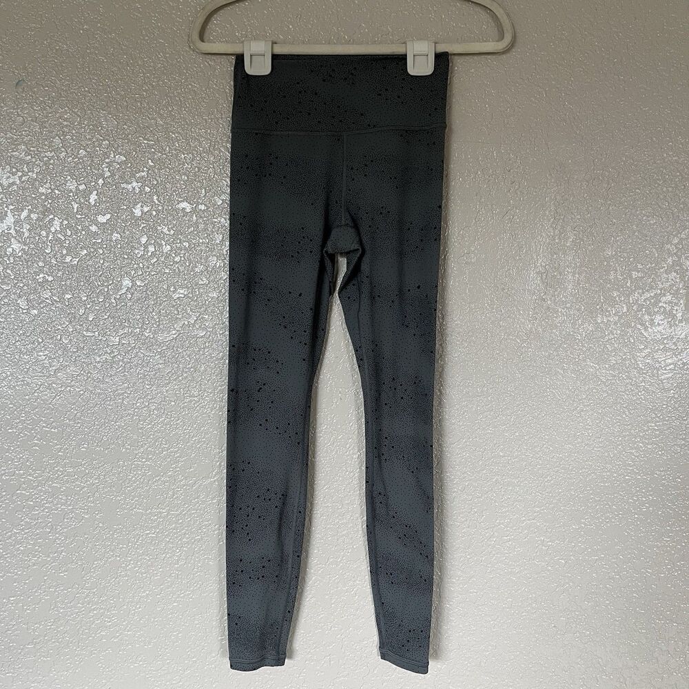 Athleta Transcend High-Rise Ankle Legging Star Print Gray Black Size S